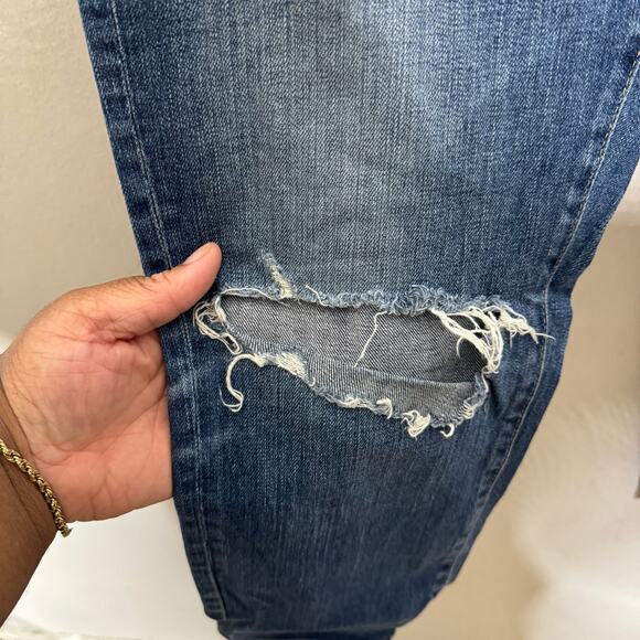 AG‎ Adriano Goldschmied Ex-Boyfriend Slim Jeans 28R Distressed Stretch Blue - Picture 12 of 16